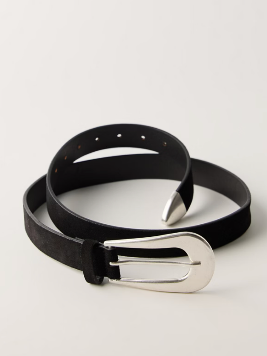 Cannon Suede Belt in Black by Free People