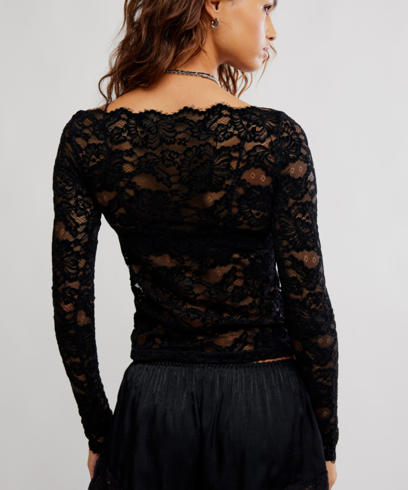 Raising Eyebrows Long Sleeve Lace Top by Free People