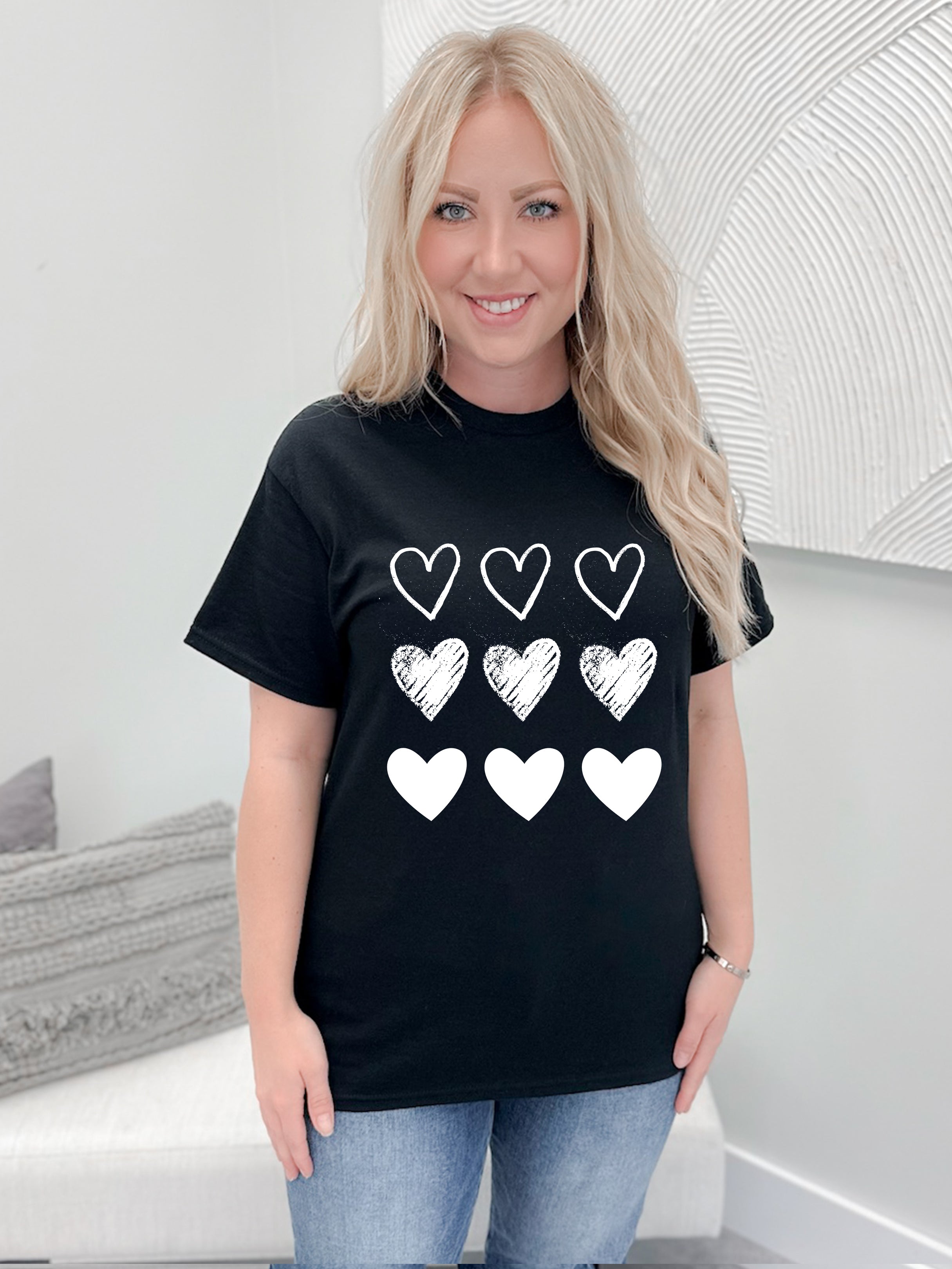 White Heart Stamp Graphix Tee