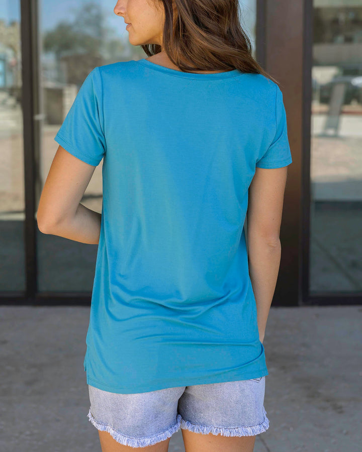 True Fit Perfect Pocket Tee in Teal by Grace & Lace