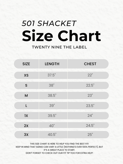 501 Shacket in Black by Twenty Nine the Label