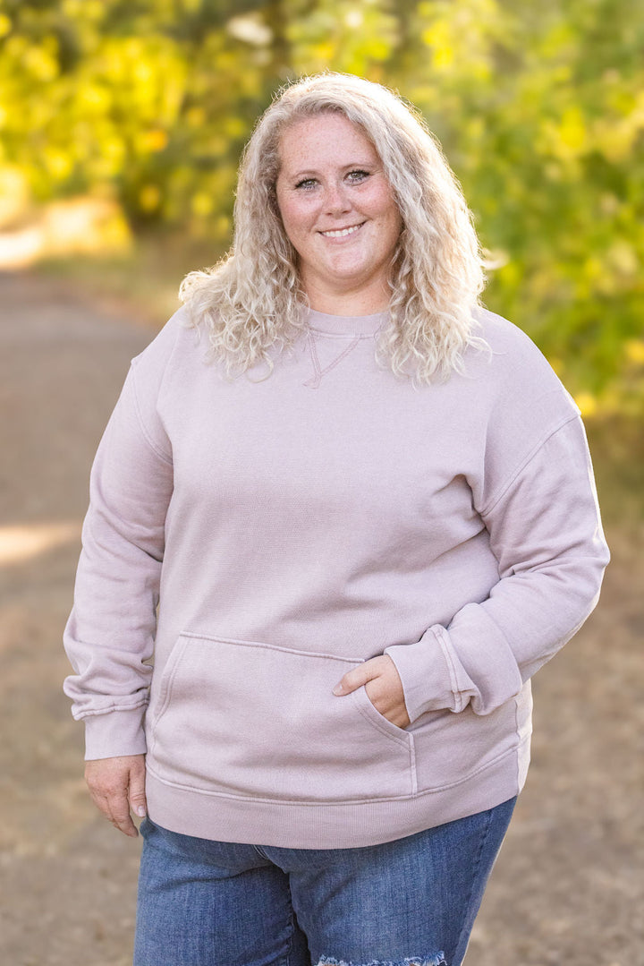 Vintage Wash Pocket Pullover in Blush Pebble by Michelle Mae
