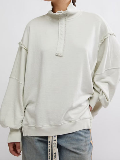 Camden Henley Sweatshirt in Grey Opal by Free People