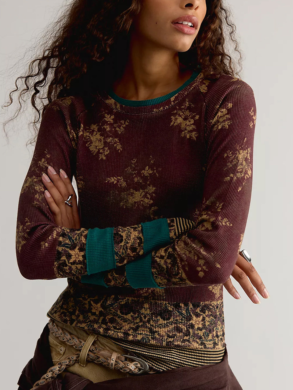 Easy Does It Printed Long Sleeve Tee by Free People