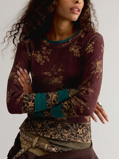 Easy Does It Printed Long Sleeve Tee by Free People
