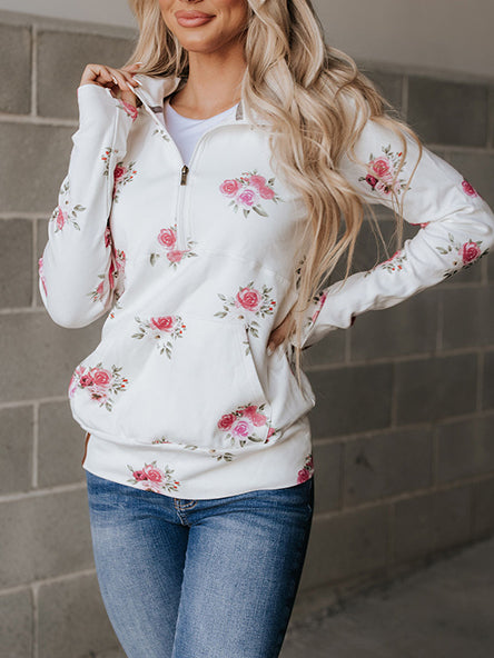 Garden Bloom Halfzip Sweatshirt by Ampersand Ave