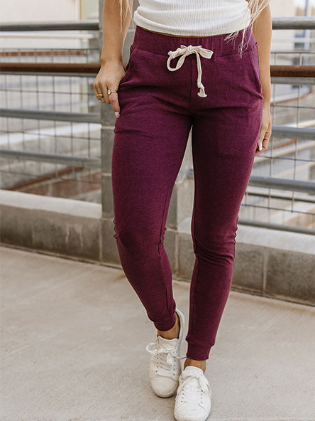 Wine Performance Fleece Joggers by Ampersand Ave