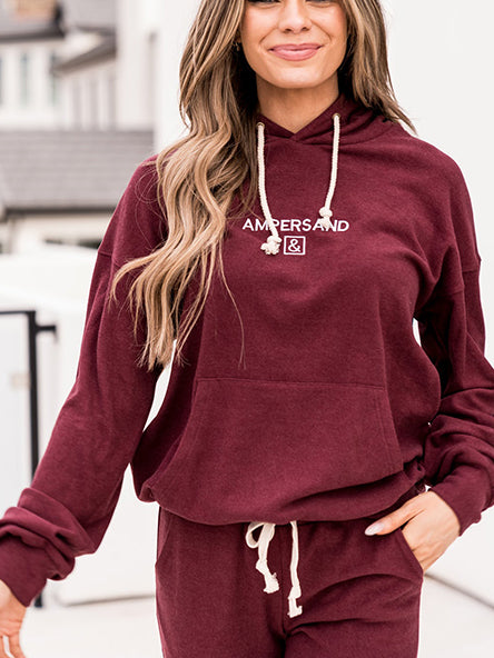 Wine Performance Fleece University Hoodie by Ampersand Ave