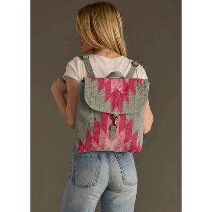 Billy Aztec Backpack in Pink/Grey