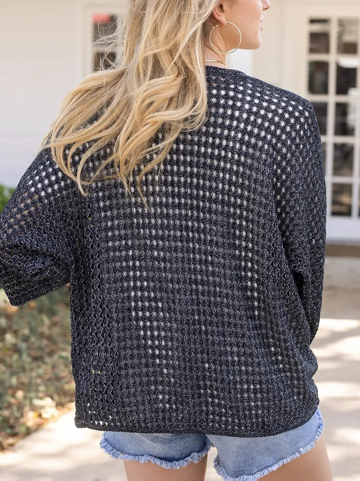Springtime Cocoon Cardi in Salt & Pepper by Grace & Lace