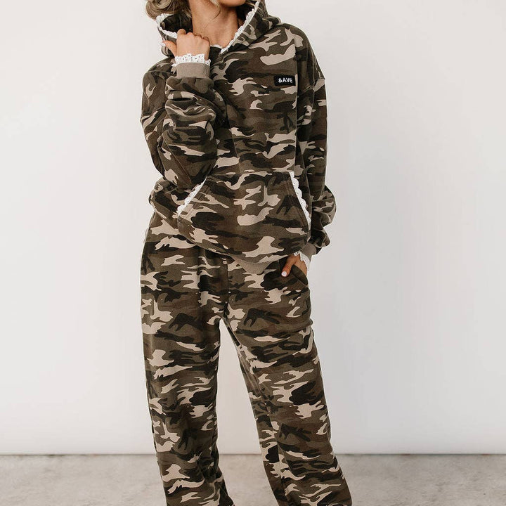 Comfort Zone Joggers in Camo Lace by Ampersand Ave