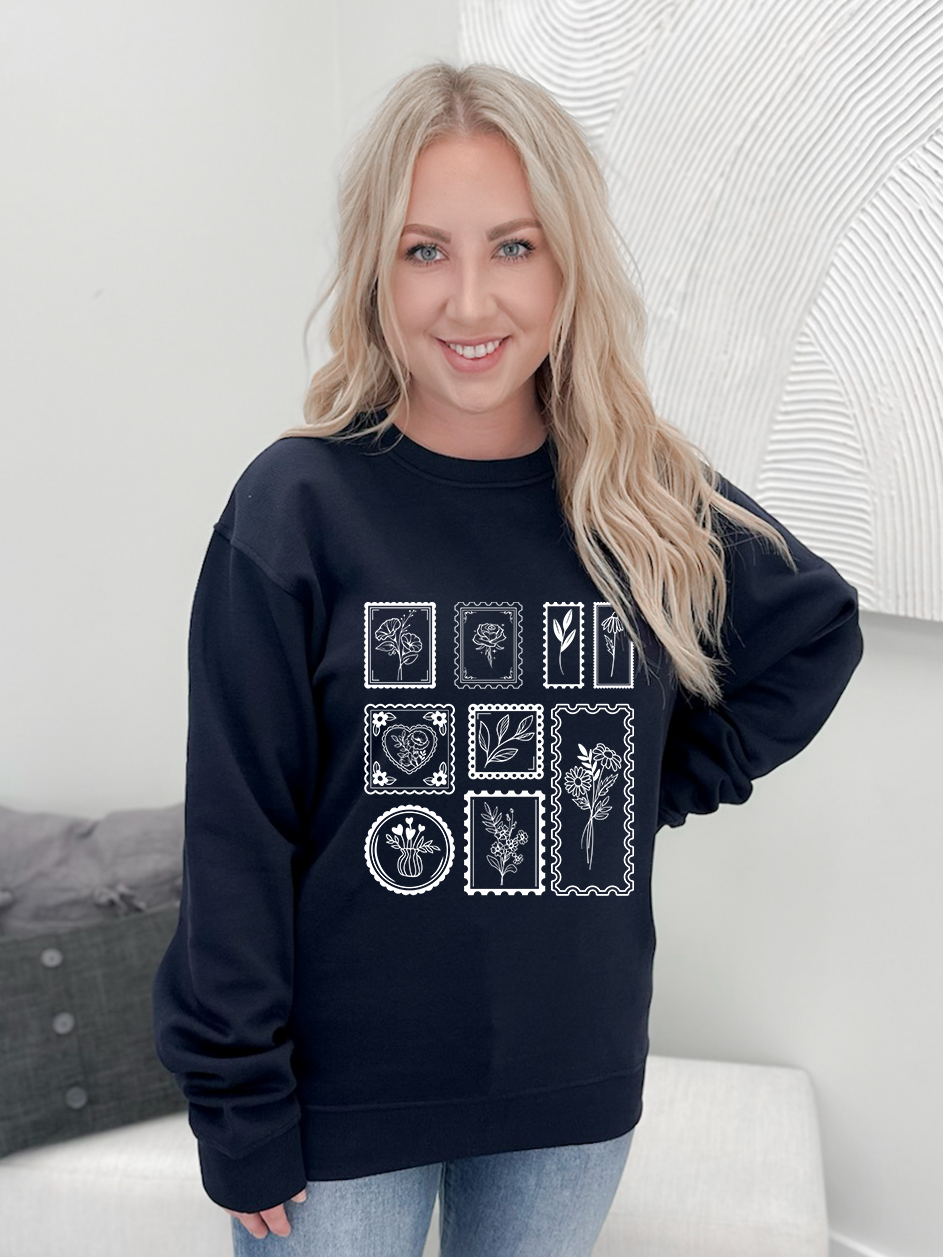 Flower Stamp Graphix Pullover / Hoodie