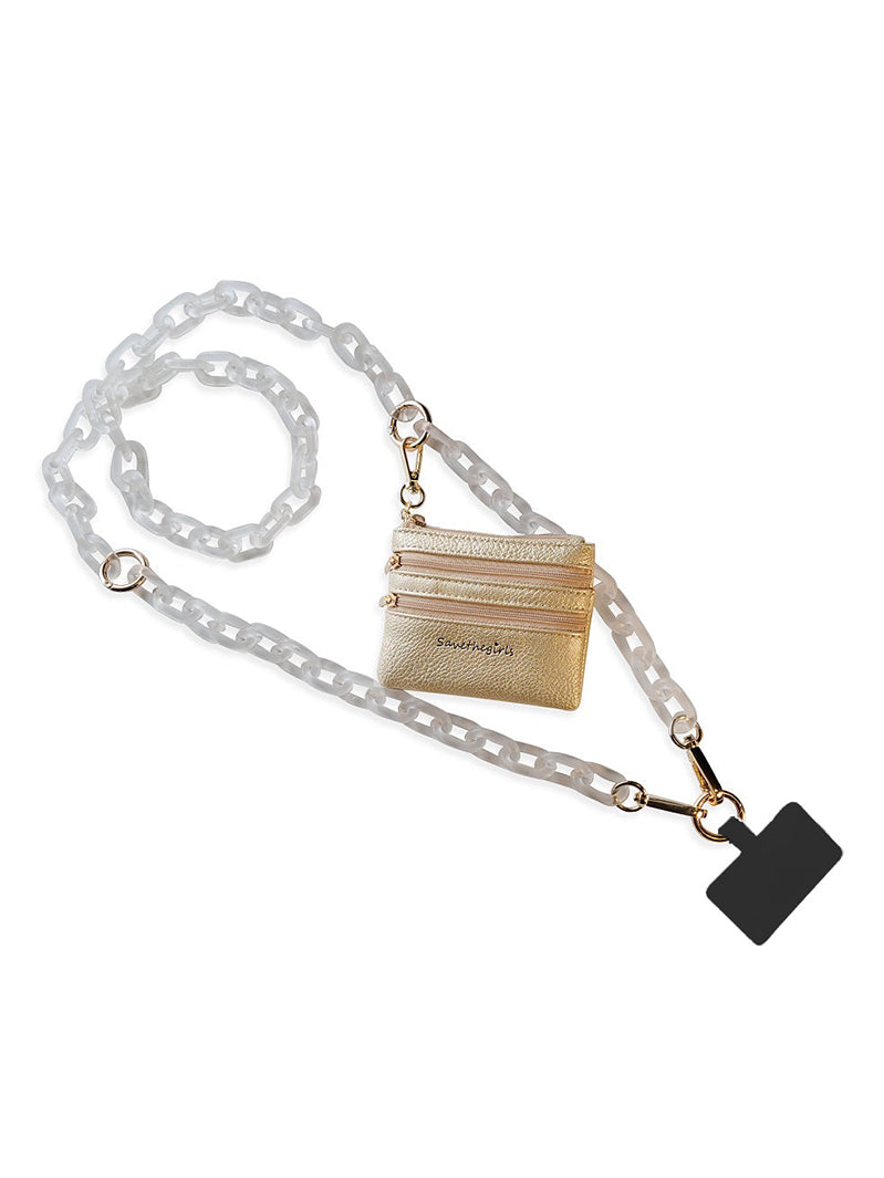 Clip & Go Ice Chain With Pouch in White
