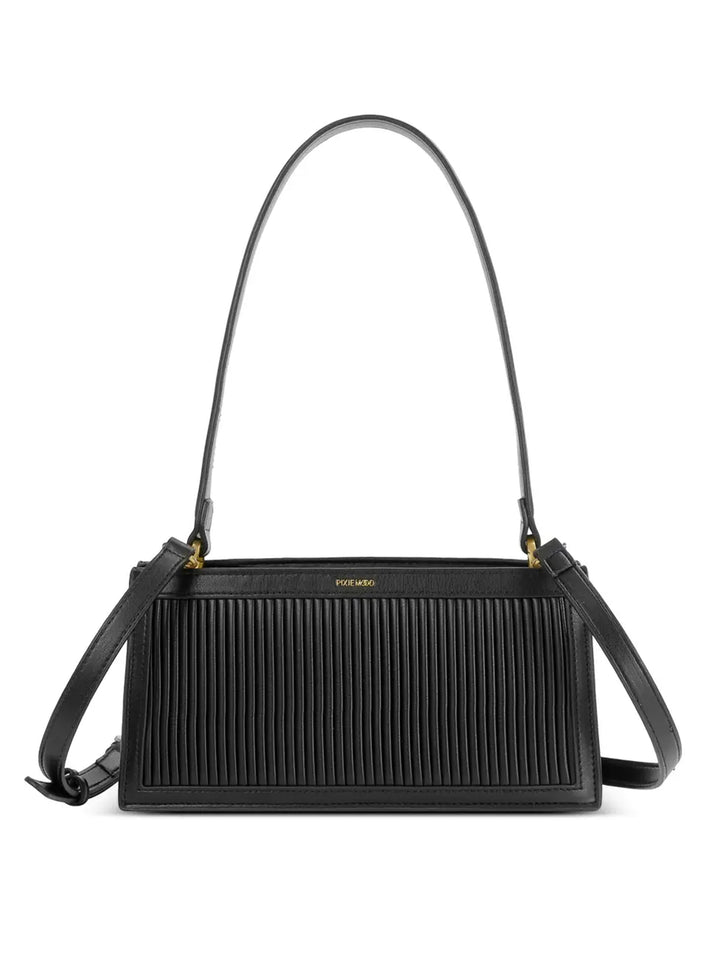 Abigail Clutch in Black Pleated by Pixie Mood