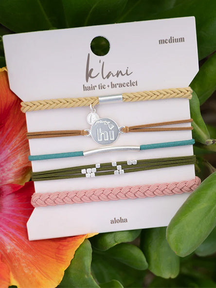 Aloha Hair Tie Bracelet Set by K'lani