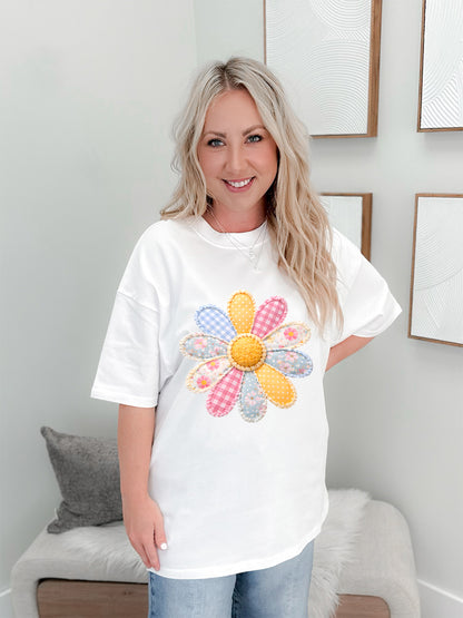 Flower Power Patchwork Graphix Tee