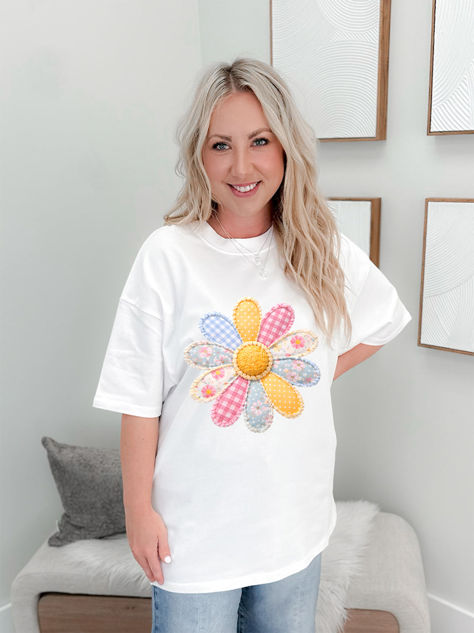 Flower Power Patchwork Graphix Tee