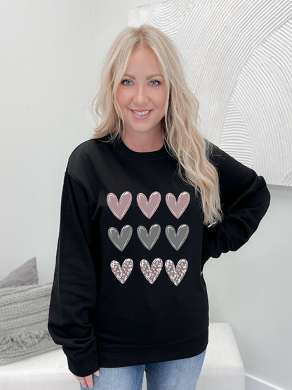 Mauve Heart Stamp Graphix Pullover / Hoodie