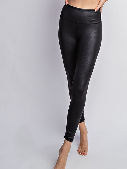 Farris Crackle Faux Leather Look Leggings