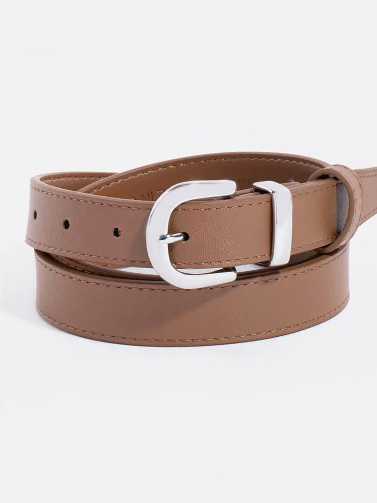 Brown Belt with Silver Buckle