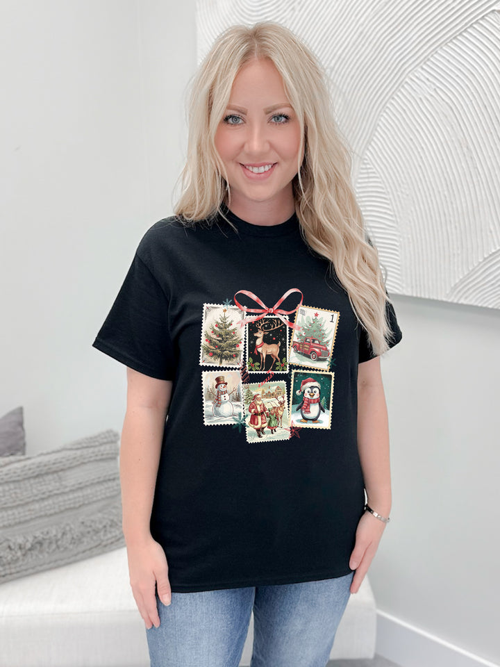 Christmas Postage Stamp Graphix Tee