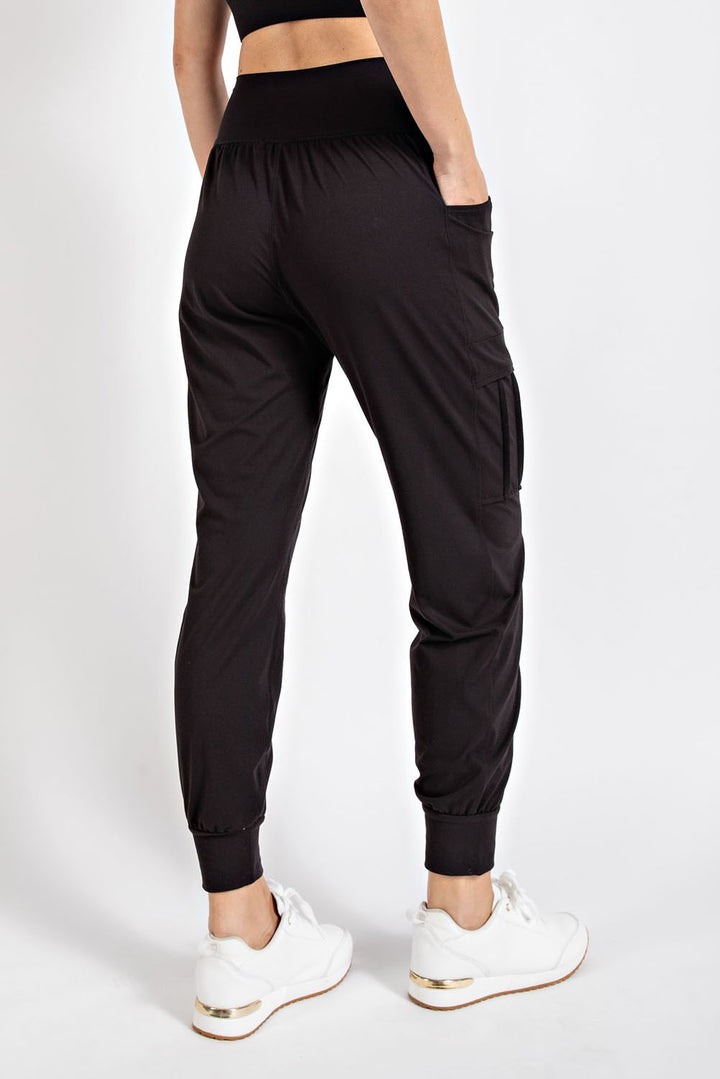 High Rise Pocket Jogger in Black