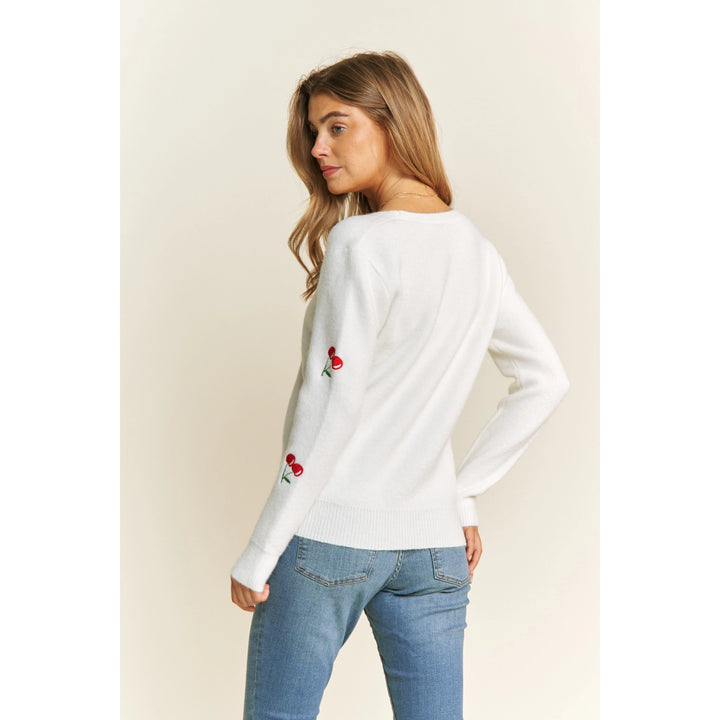 Cherry Cropped Cardi in Off White