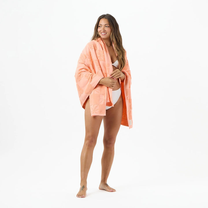 Beach Towel in Pua Check Peachy by ALOHA