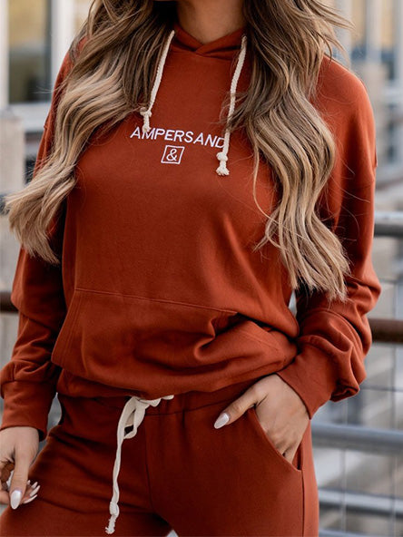 Burnt Orange Performance Fleece University Hoodie by Ampersand Ave