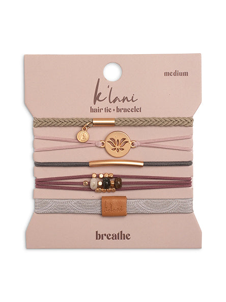 Breathe Hair Tie Bracelet Set by K'lani