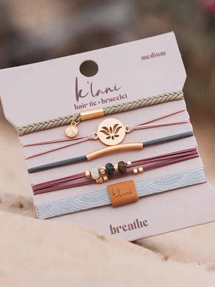 Breathe Hair Tie Bracelet Set by K'lani