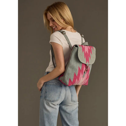 Billy Aztec Backpack in Pink/Grey