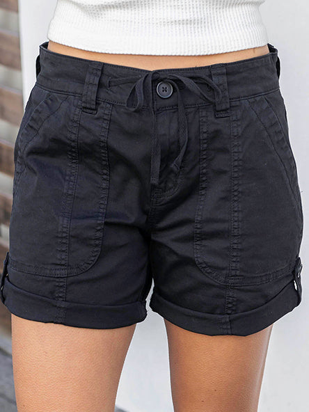 Cargo Shorts in Black by Grace & Lace