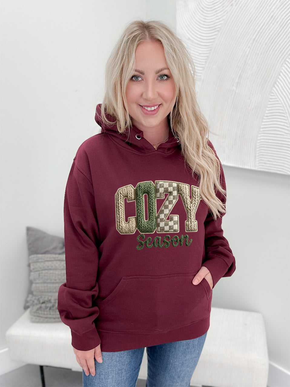 Knitted Cozy Season Graphix Pullover / Hoodie