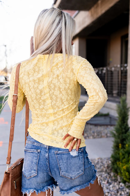 Hattie Lace Long Sleeve in Daffodil by Ampersand Avenue