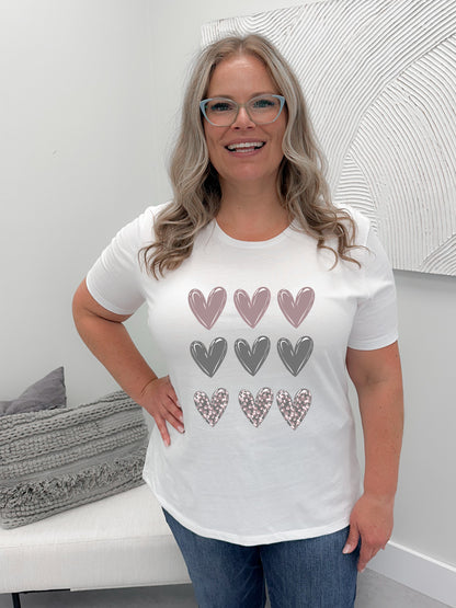 Mauve Heart Stamp Graphix Tee