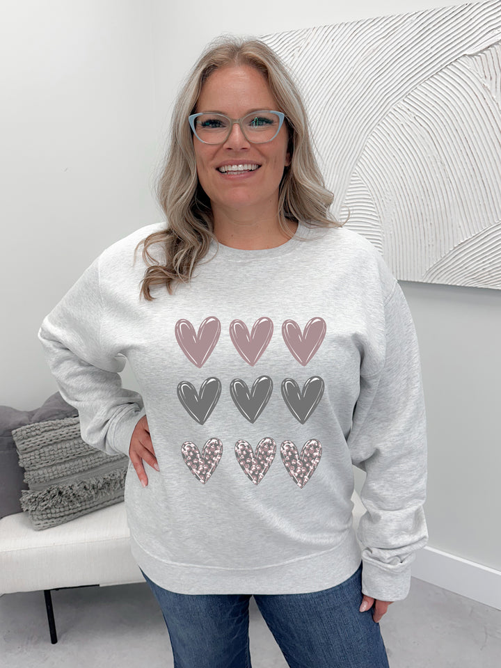 Mauve Heart Stamp Graphix Pullover / Hoodie