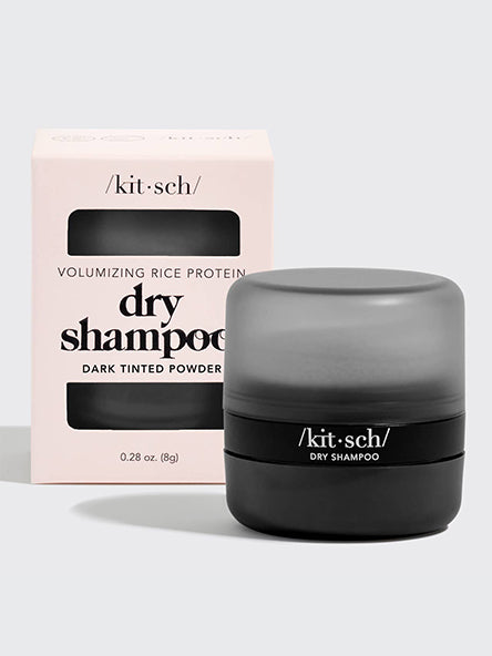 Volumizing Rice Protein Dry Shampoo in Dark Tinted Powder by Kitsch