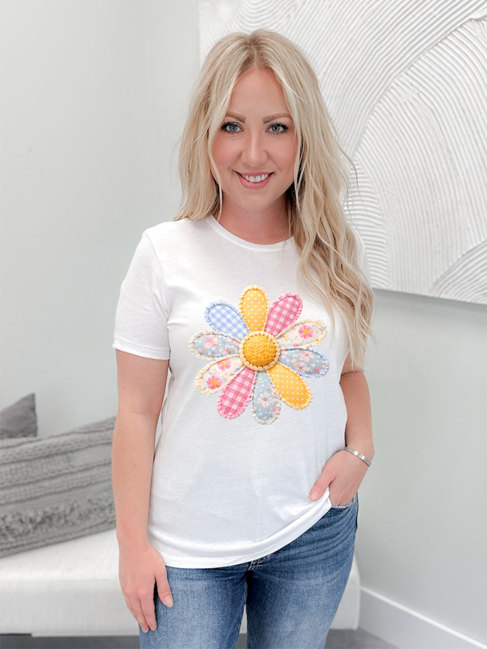 Flower Power Patchwork Graphix Tee