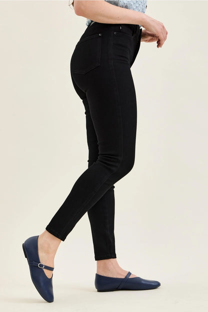 Sienna Skinny Tummy Control High Waist Jean in Black by Judy Blue