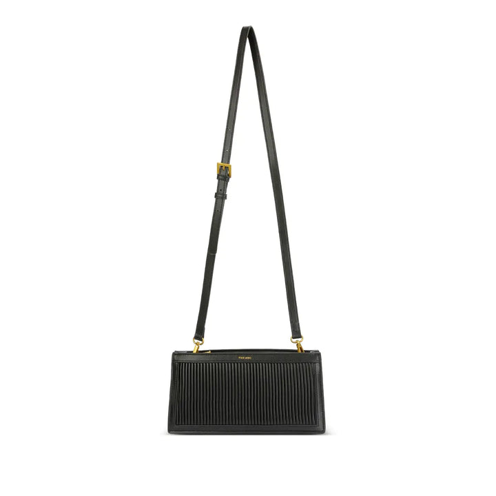 Abigail Clutch in Black Pleated by Pixie Mood