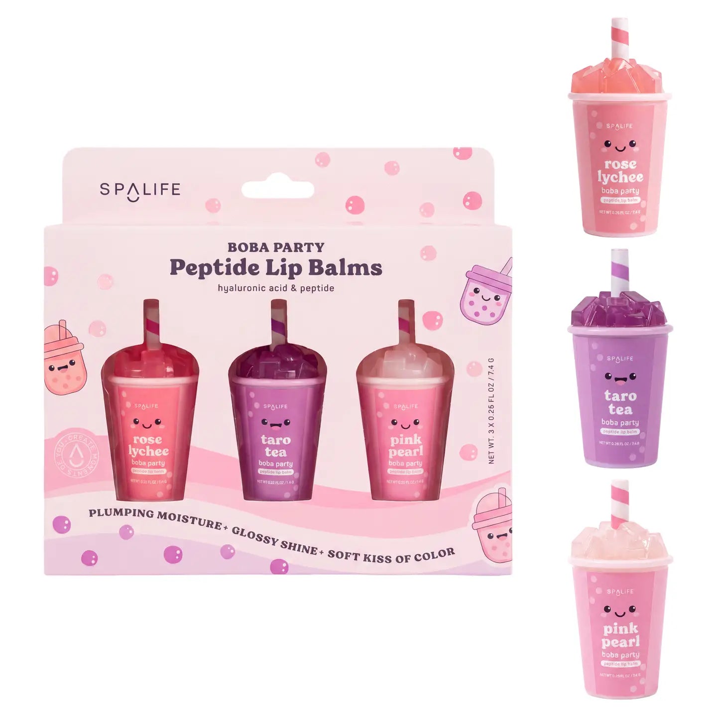 Boba Party Peptide Lip Balms