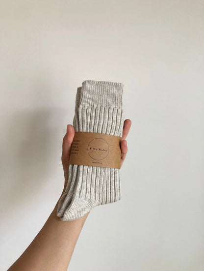 Ribbed Cotton High Socks