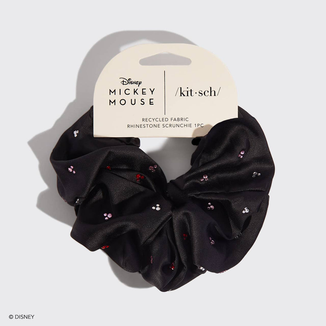 Mickey and Minnie Recycled Fabric Scrunchie  in Black by Kitsch