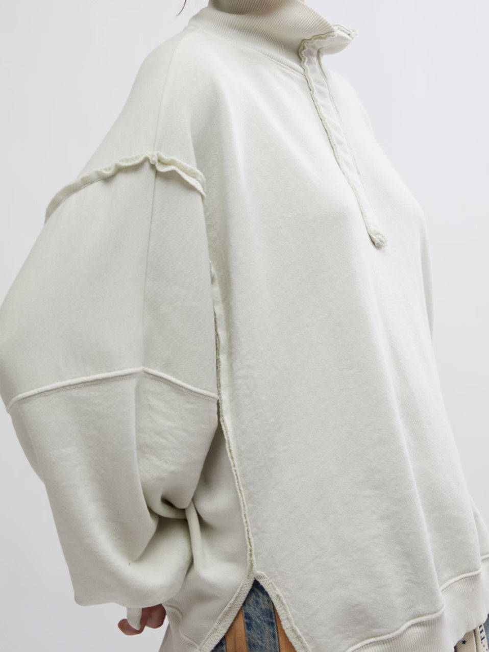Camden Henley Sweatshirt in Grey Opal by Free People