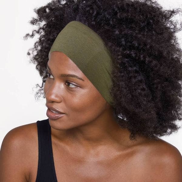 Cotton Adjustable Headband Set in Moss by Kitsch