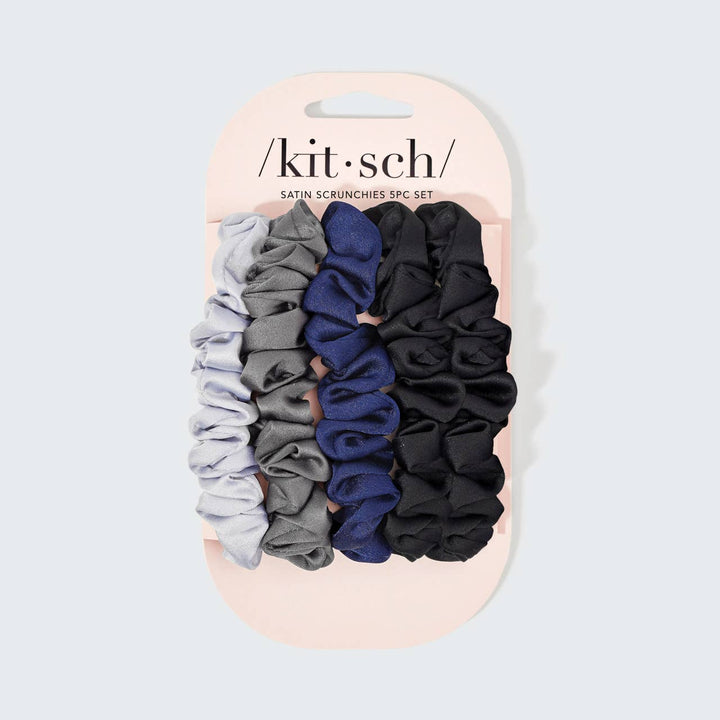 Ultra Petite Satin Scrunchies in Midnight by Kitsch