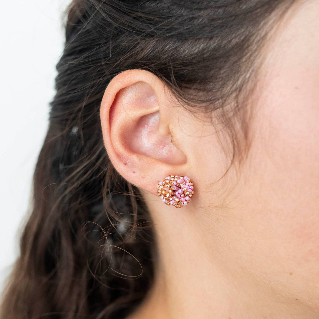 Rosette Earrings in Hibiscus