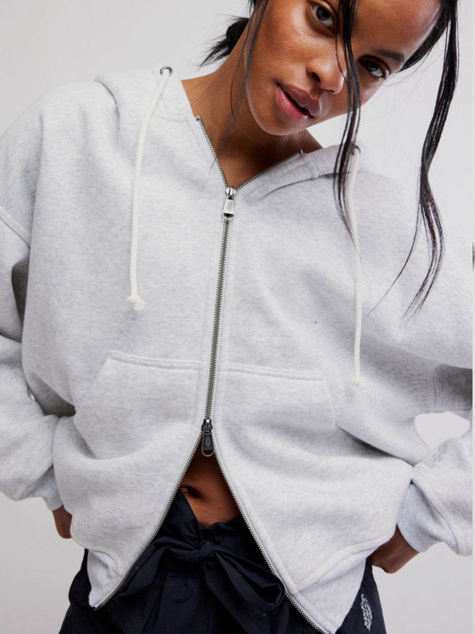 Final Call Zip Up in Grey by Free People