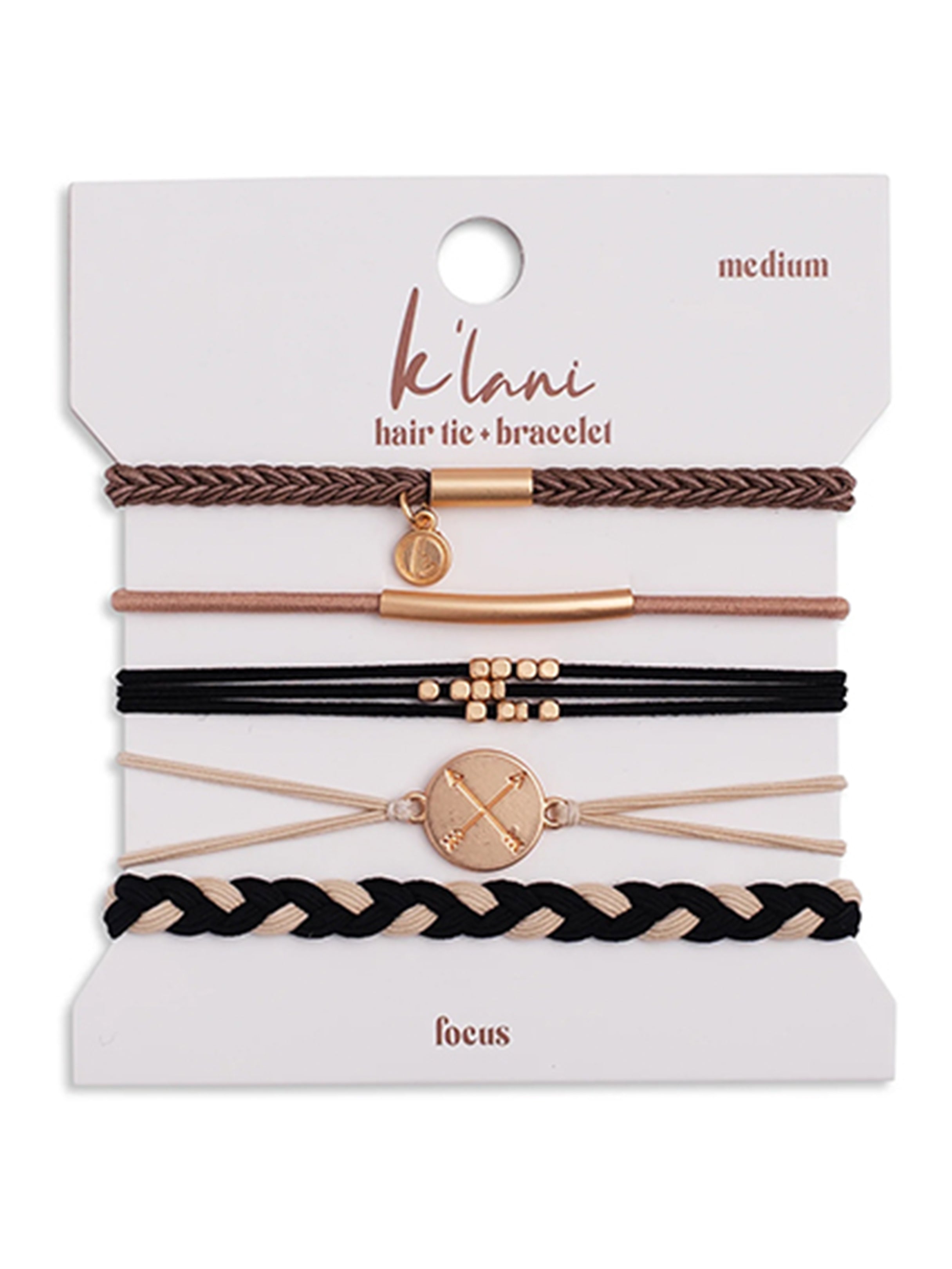 Focus Hair Tie Bracelet Set by K'lani